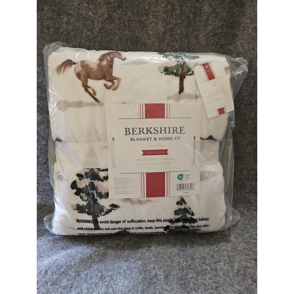 Berkshire Oversized Throw Winter Trees And Horses 60in X 70in